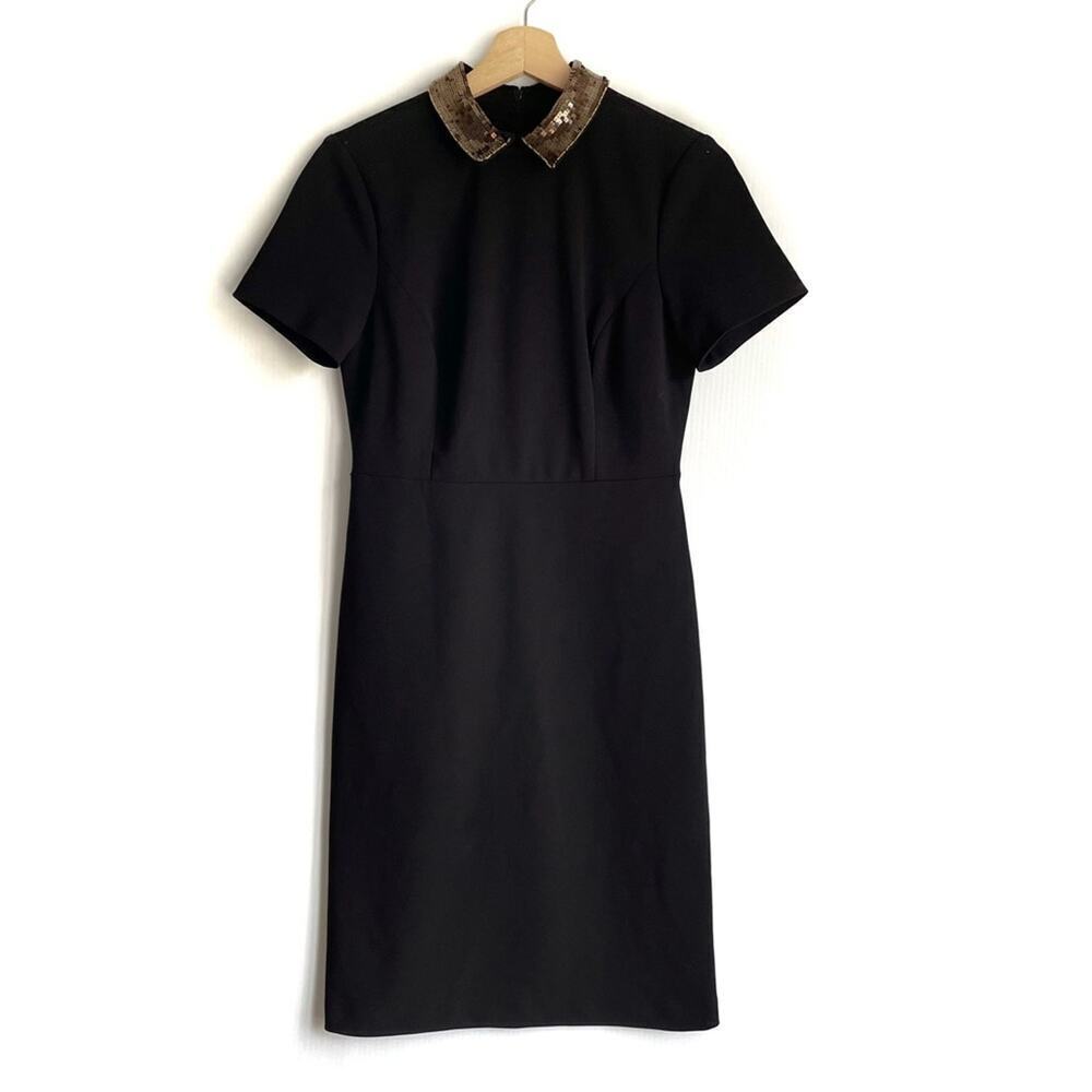 Ivanka Trump sequin Peter Pan collared shirt sleeve dress size 2